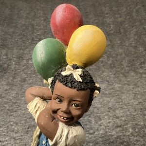 All God's Children Martha Holcombe Debi Blue Dress Balloons Retired #17 Figurine